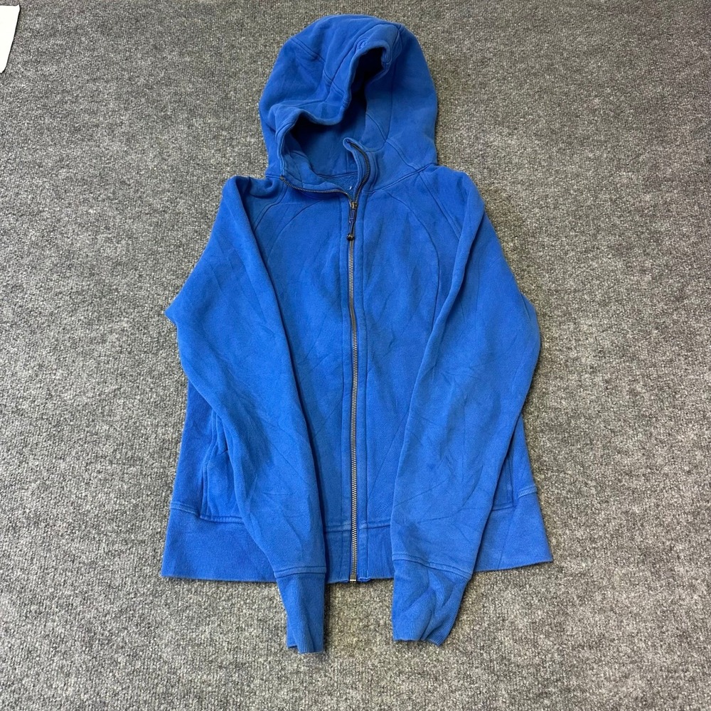 Lululemon Hoodie Womens Size 6 Blue Scuba Full Zip Fleece Athleisure Sweatshirt
